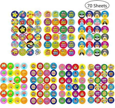 4 X 280 Childrens Reward Stickers For Kids Motivation Meritpraise