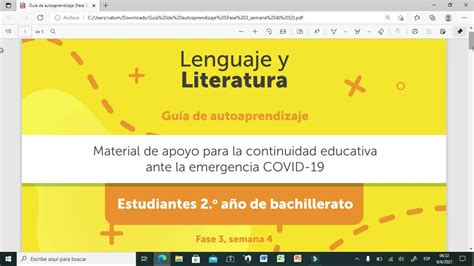 GuÍa4 Semana4 Fase3 Lenguaje Y Literatura Segundo AÑo De Bachillerato