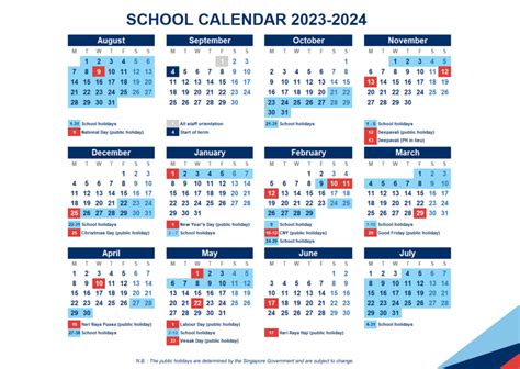 Academic Calendar International French School Singapore