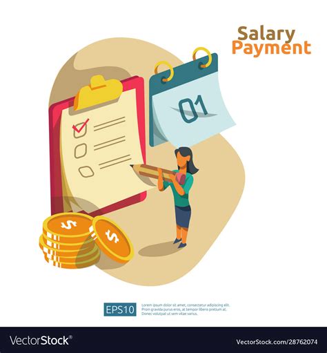 Salary Payment And Payroll Concept For Annual Vector Image