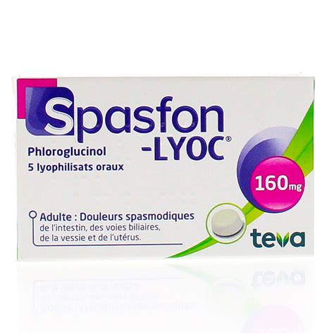 Spasfon lyoc 160 mg boîte de 5 lyophilisats Cephalon (médicament