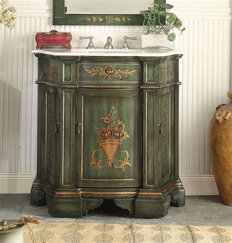 Painting your bathroom vanity or cabinets it's difficult and despite what people still believe, you do not have to sand and prime your bathroom vanity or cabinets before painting them! 35 inch Bathroom Vanity Tuscan Style Hand Painted Dark ...