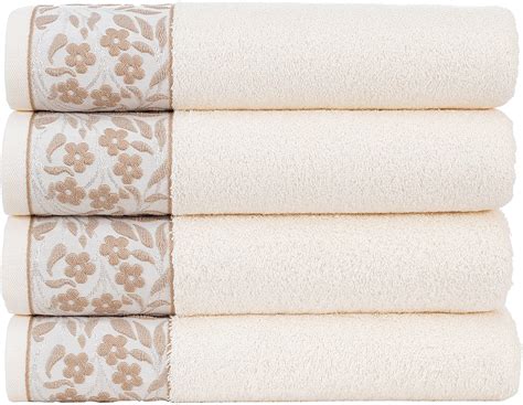 4 Pack Hygge Turkish Luxury Cotton Large Towel Set Bathroom Kitchen