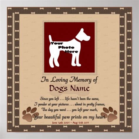 In Loving Memory Of Your Dog Brown Zazzle