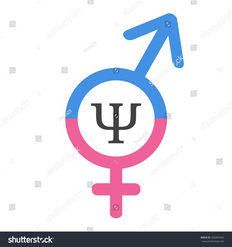 Psychology Of Sex Or Gender Psychology Logo United Signs Of Man And Woman With Psi Letter Stock