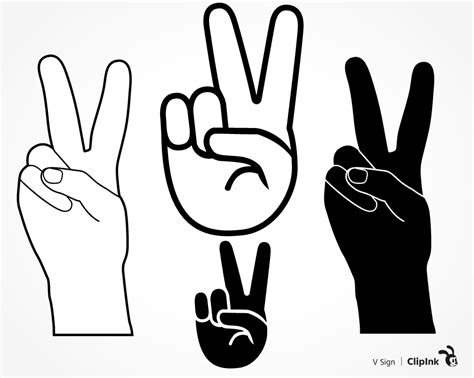 Hand Peace Svg V Sign Gesture Svg Png Eps Dxf Pdf Clipink