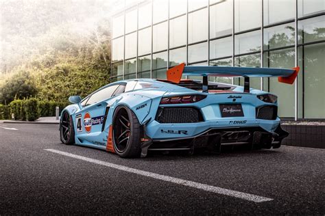 This Liberty Walk Lamborghini Aventador Render Wearing A Gulf Livery Is