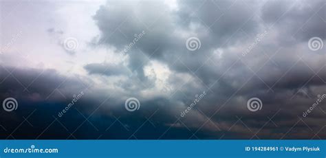 Grey Sky With Rainy Clouds Dramatic Nature Stock Image Image Of