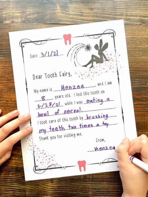 Tooth Fairy Letter Template Last Baby Tooth Psadocolumbus