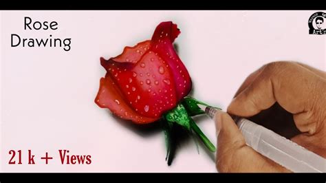 How To Draw Rose 3d Rose Speed Drawing Youtube