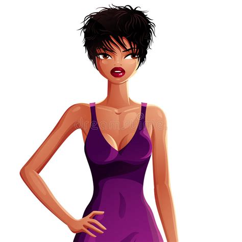 Coquette Woman Upper Body Vector Portrait Gorgeous Lady We Stock Illustration Illustration Of