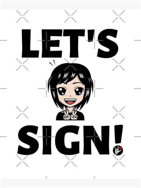 Lets Sign American Sign Language Asl Design Poster For Sale By