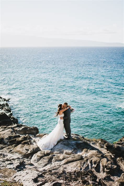 Cliffside Beach Wedding In Hawaii Destination Wedding Details