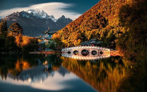 1080p Free Download China Autumn Park Mountains Beautiful Nature