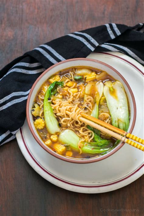 Vegan Bok Choy Noodles Soup Cooking With Sapana