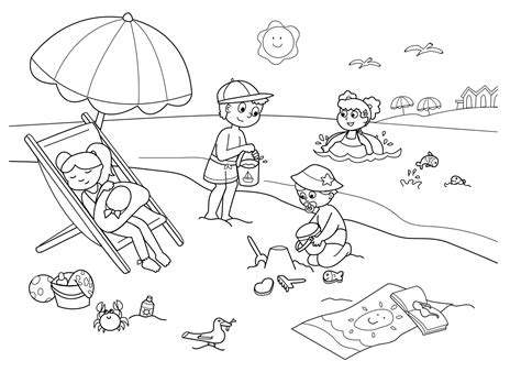 Dibujos del verano para colorear, pintar e imprimir