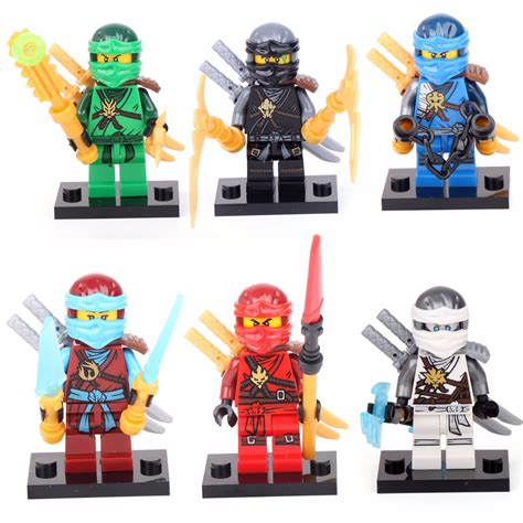 6pcs Minifigures Ninjago Ninja Jay Cole Nya Lloyd Kai Zane Fit Lego