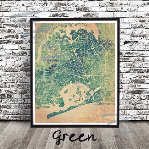 Vintage Queens Street Map Nyc Streetmap Queens Map Ny Etsy