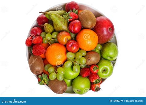 Bowl Of Fresh Fruit Isolated On White Stock Photo Image Of Plums