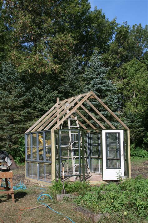 Rafters In Place Its Really Taking Shape Now Backyard Greenhouse