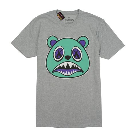Baws Bear T Shirts Aqua Baws Grey Bear T Shirt Urban Wear Shirts