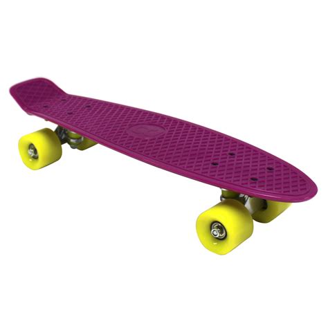 22 Inch Kids Retro Cruiser Mini Plastic Skateboards Purple Dropship