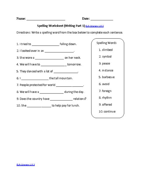(ask) for higher and higher exam grades all the time. 17 Best Images of 8th Grade Spelling Worksheets - 2 Grade ...