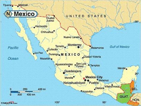 Mapa De México En Las Ciudades Costeras De México Ciudades Costeras