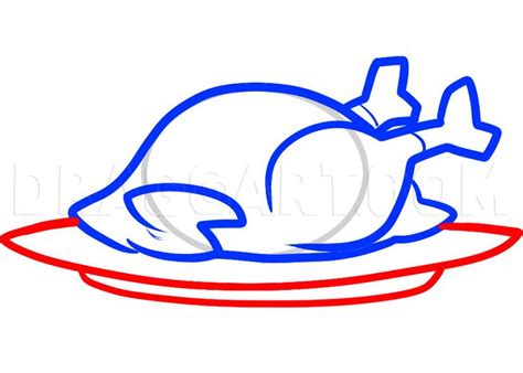 How To Draw A Thanksgiving Turkey Cooked Turkey Step By Step Drawing