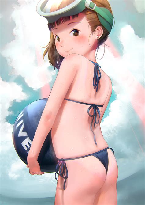 Hideousbeing Original Bad Id Bad Pixiv Id Highres Girl Ass Ball Bare Arms Bare