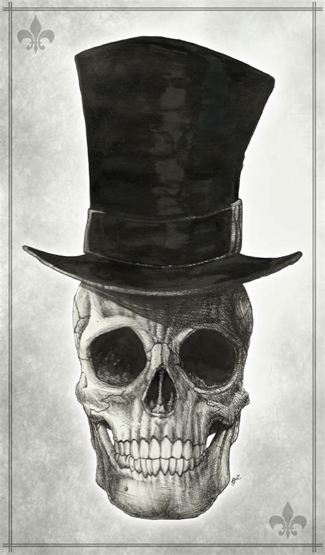 Skull With Top Hat By Maskedmayhem On Deviantart