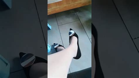 Shaking Feet In Stockings And High Heels With Legs Crossed Youtube