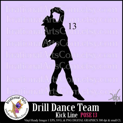 Drill Dance Team Silhouettes Pose 13 1 Eps And Svg Vinyl Ready Etsy