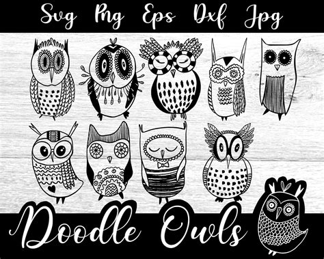 Doodle Owls Svg Baby Owl Svg Owl Bundle Svg Owl Clipart Etsy My XXX