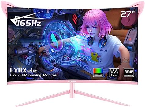 Fyhxele Fy27fhp Pink Monitor 27 Inch Curved Gaming 165hz Support