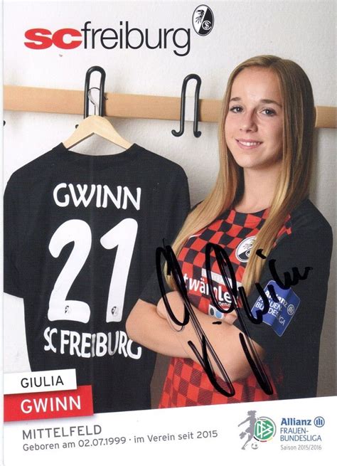 She was eight years old when she. 2015-16 SC Freiburg Giulia Gwinn autograph | Frau, Bundesliga, Dfb