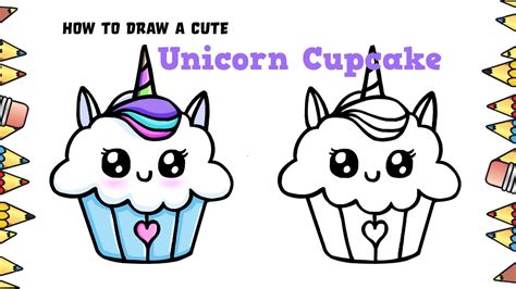 how to draw a unicorn cupcake easy art lolz