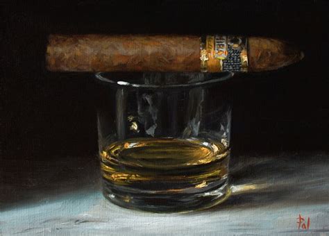 Cigar With Whiskey In 2021 Cigars Original Oil Painting Painting Blog