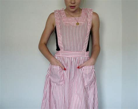 1950s 1960s Candy Striper Uniform Pinafore Dress Small Etsy