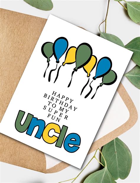 Uncle Birthday Card Diy Coloring Card Activity Childrens Homeschool