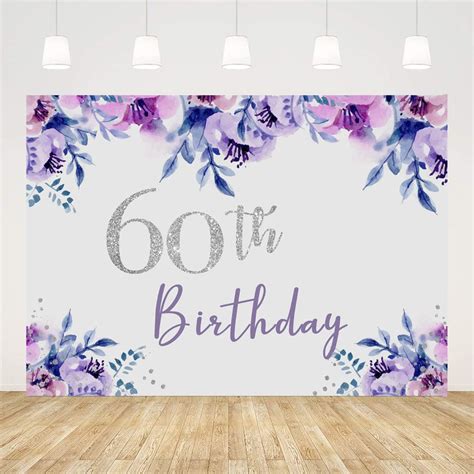 Buy Ticuenicoa 7x5ft Happy 60th Birthday Backdrop For Women Purple