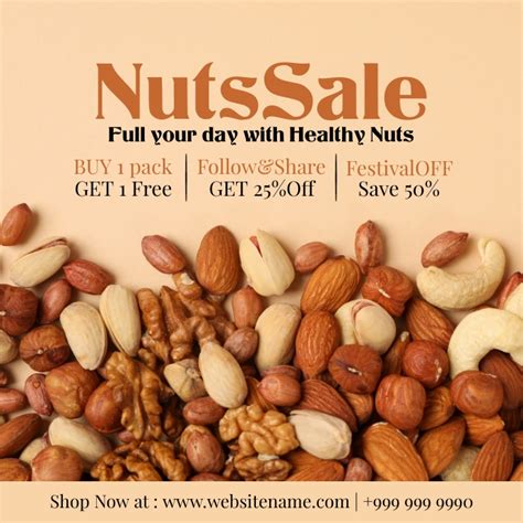 Nuts Sale Offer Post Template Postermywall