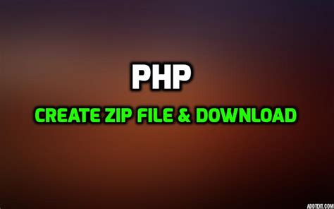 High compression ratio in new 7z format with lzma compression. PHP - How to create zip file and download using ZipArchive