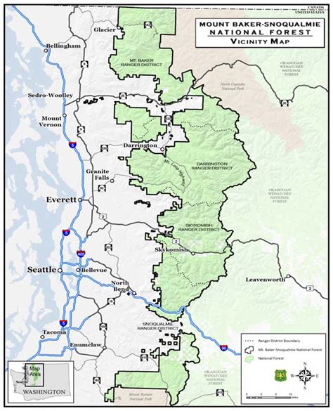 Mount Baker Snoqualmie National Forest Visitor Map North