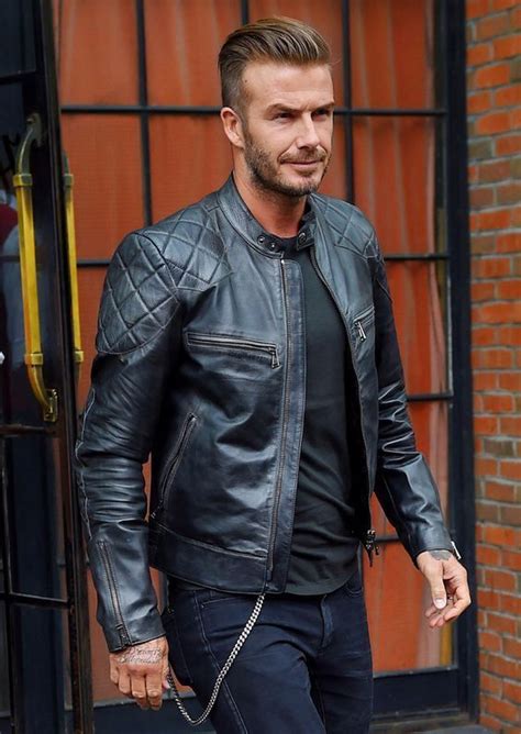 Men Leather Jacket Impressive David Beckham Style 3