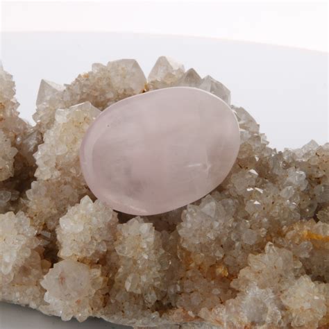 Rose Quartz Worry Stone Polished Crystal Healing Palmstone
