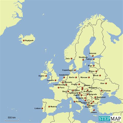 Stepmap Capital Cities Of Europe Landkarte Für Germany