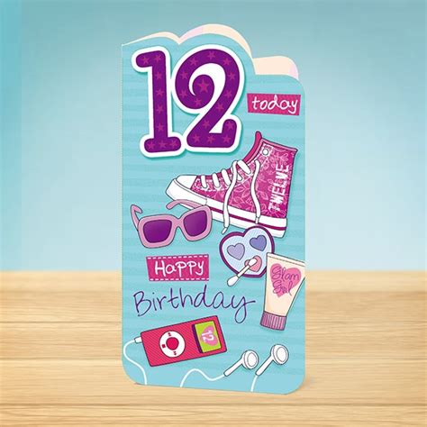 Birthday Card 12th Birthday Trendy Garlanna Greeting Cards