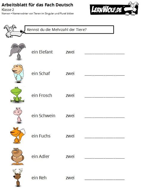 Die wichtigsten deutschen adjektive mit bildern und. Übungen Deutsch Klasse 2 kostenlos zum Download - lernwolf ...