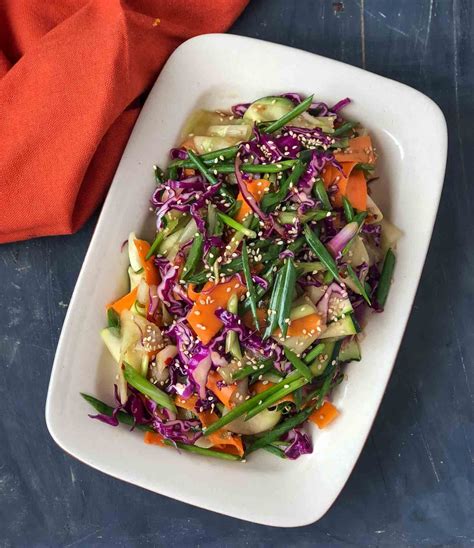Crunchy Asian Vegetable Salad Recipe With Honey Garlic By Archanas Kitchen